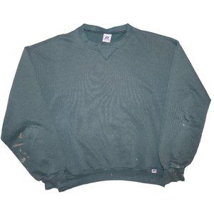 Vintage 90s Russell Athletic Crewneck Sweatshirt Large L Distressed Grey Mens